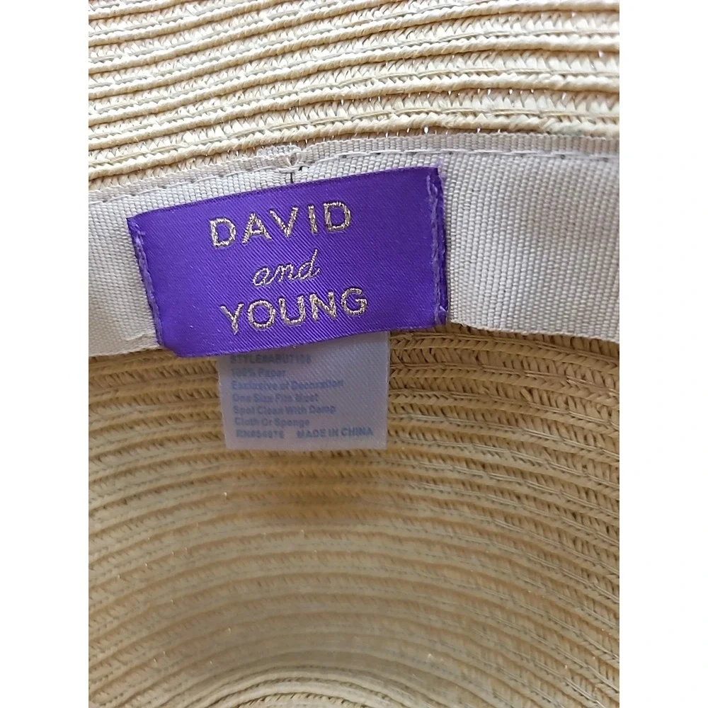 David And‎ Young Women's Straw Panama Pink Band Hat, One Size
